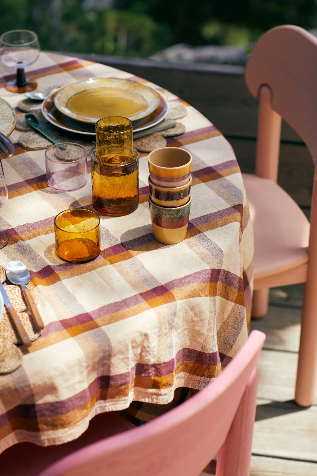 Nappe en lin carreaux