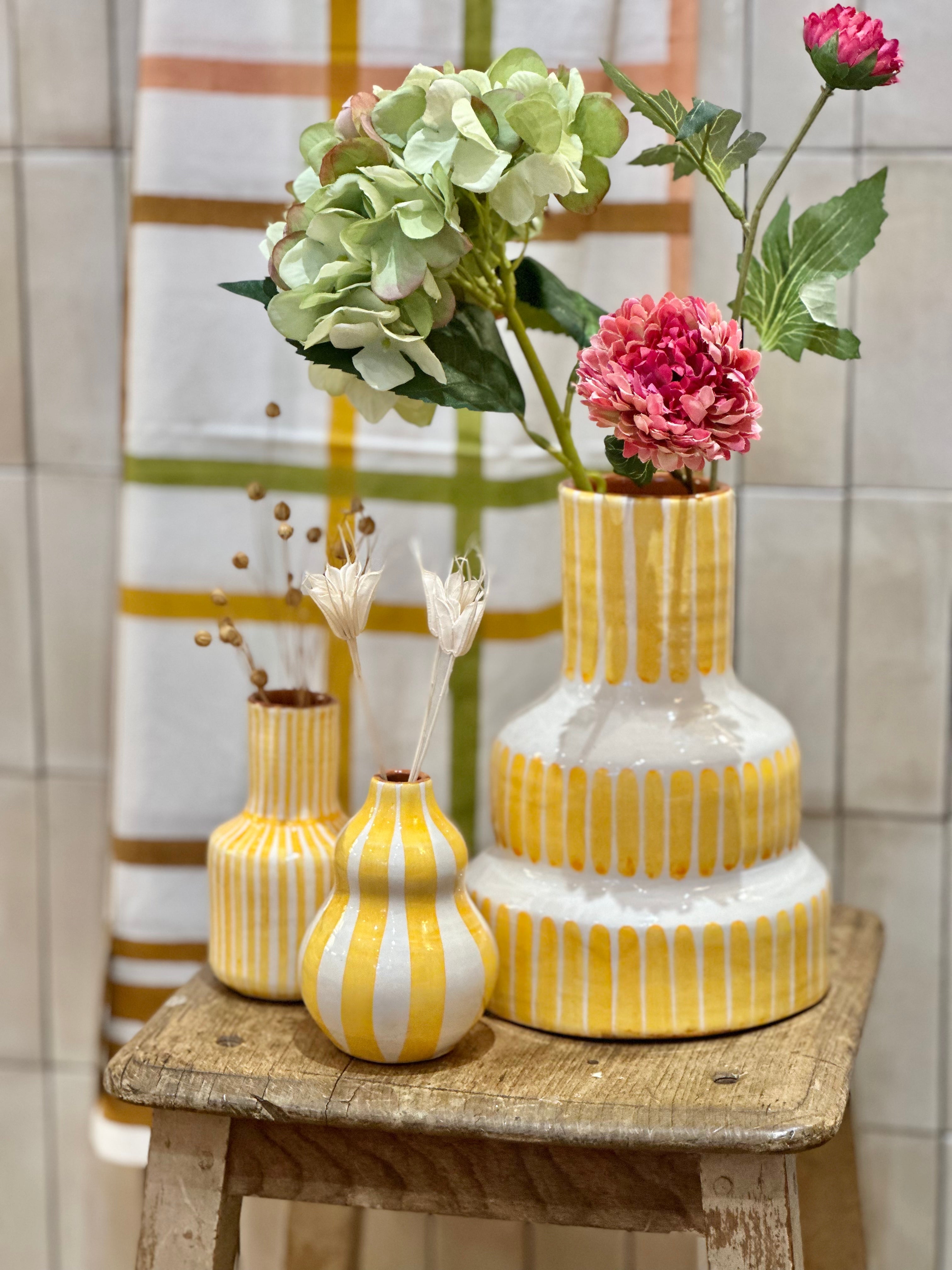 Vase carafe jaune S