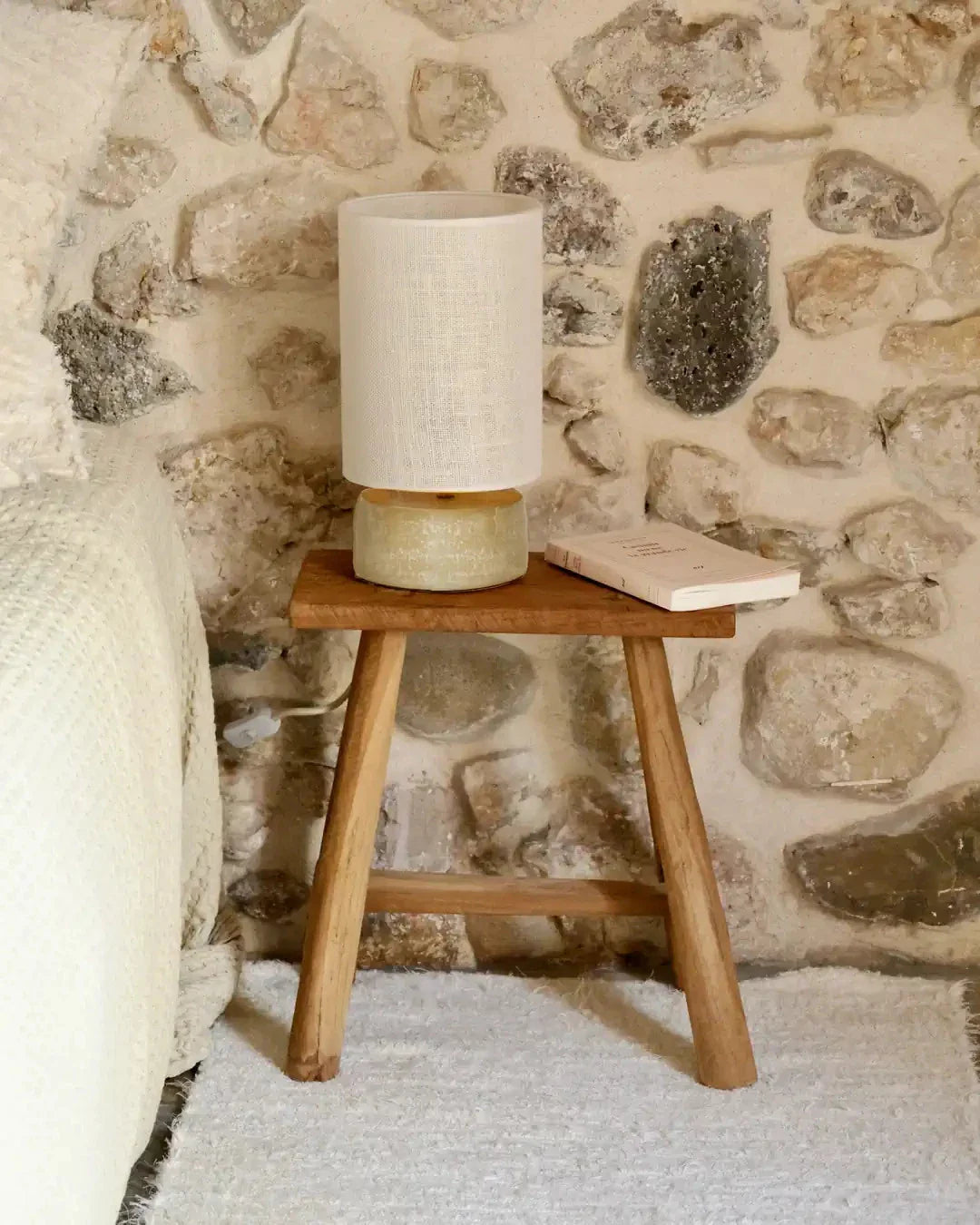 Lampe cylindre lin S