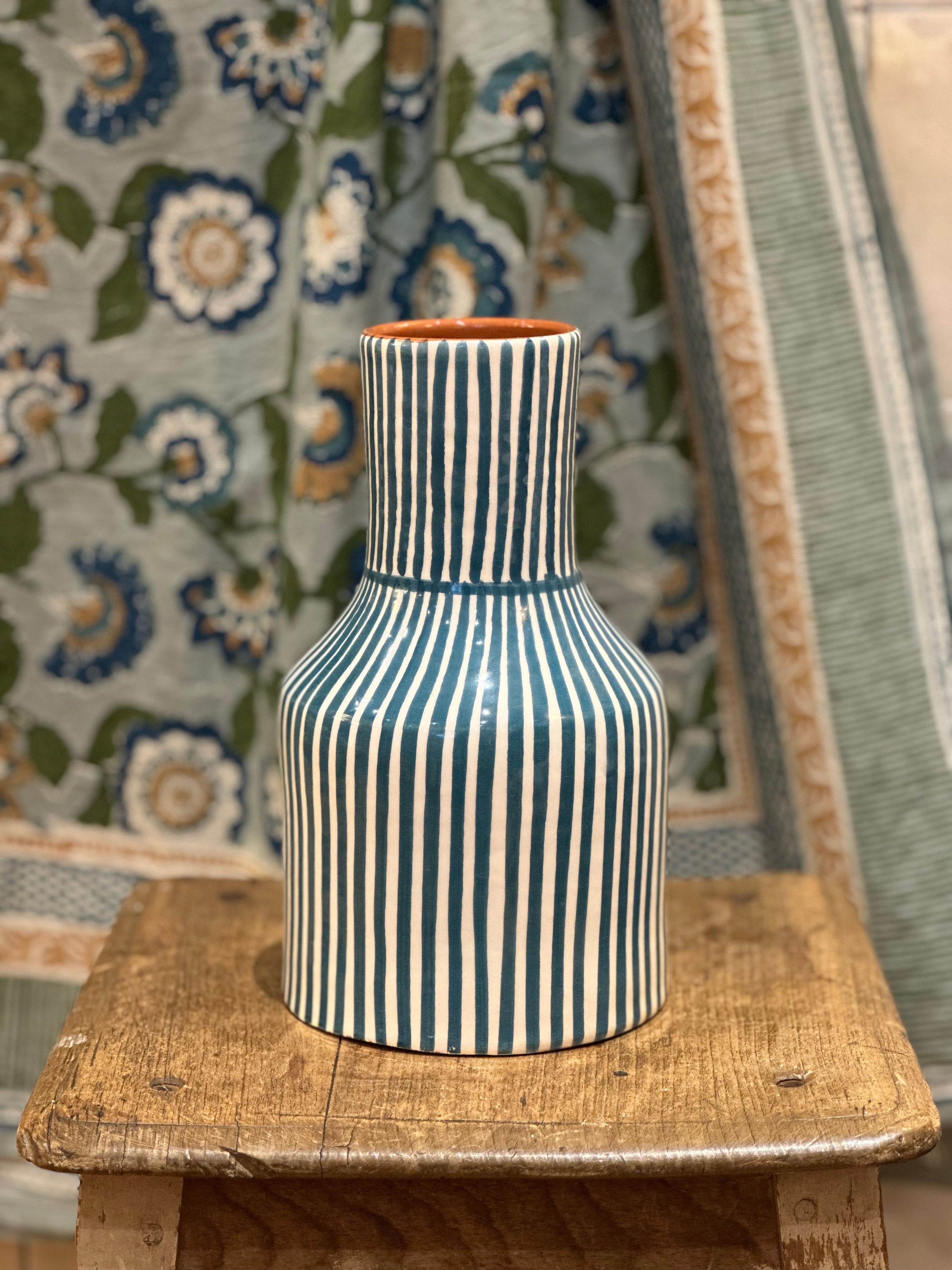 Vase carafe bleu L