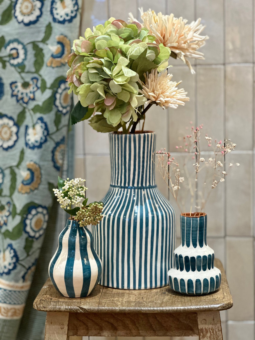 Vase vague bleu S