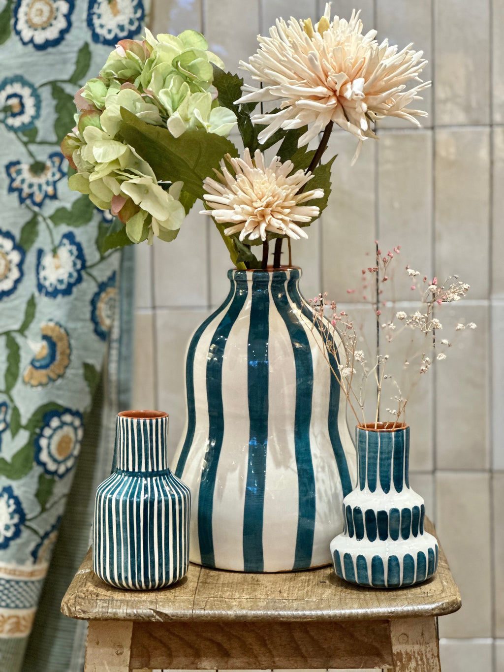 Vase carafe bleu S