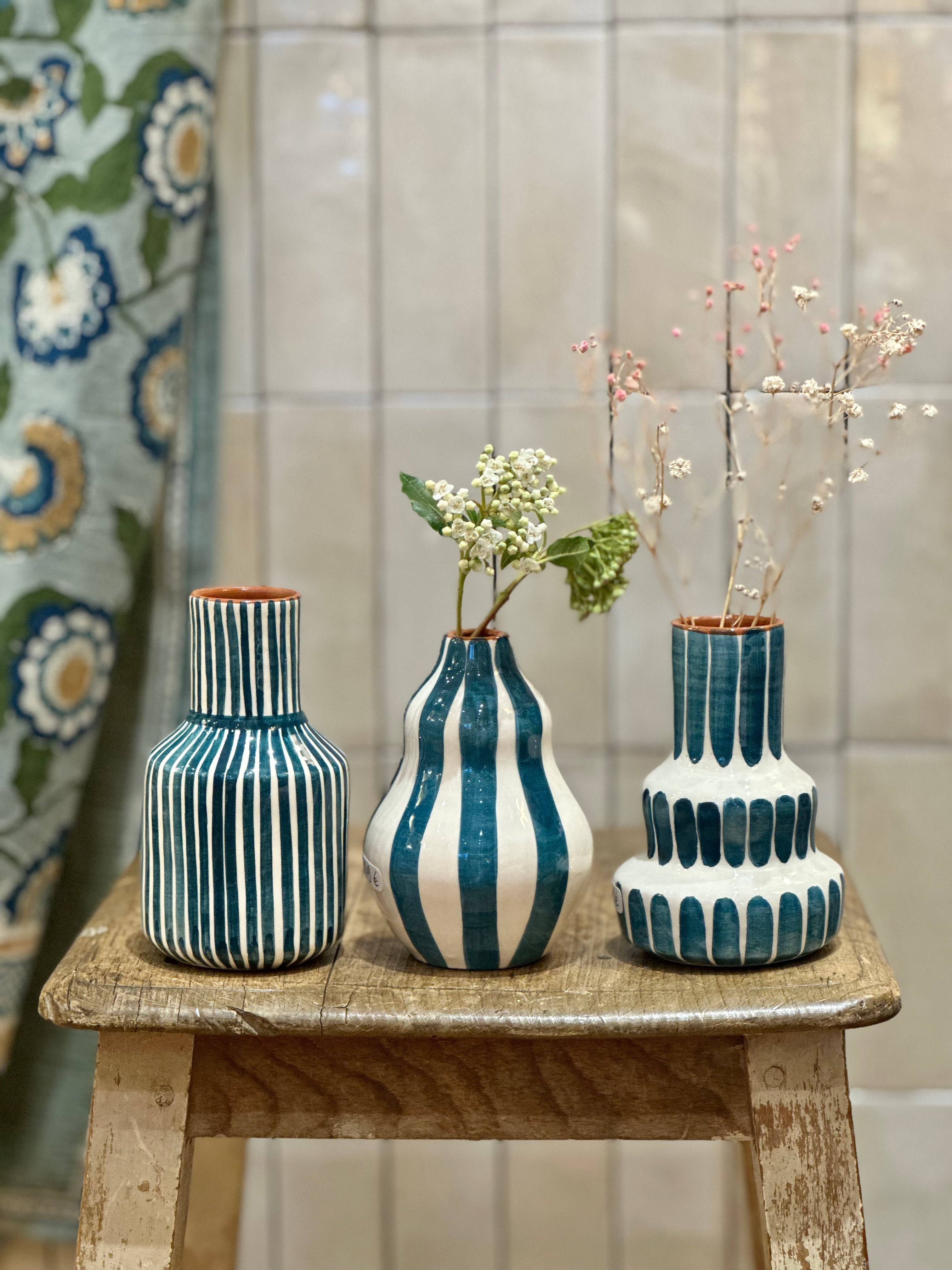 Vase carafe bleu S