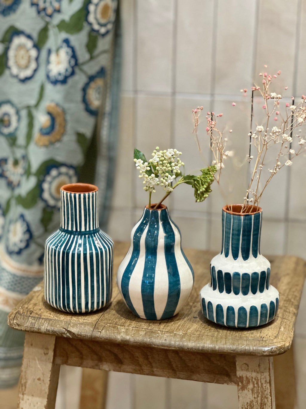 Vase vague bleu S