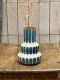 Vase rayure bleu S