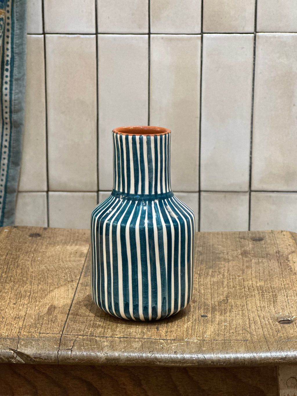 Vase carafe bleu S