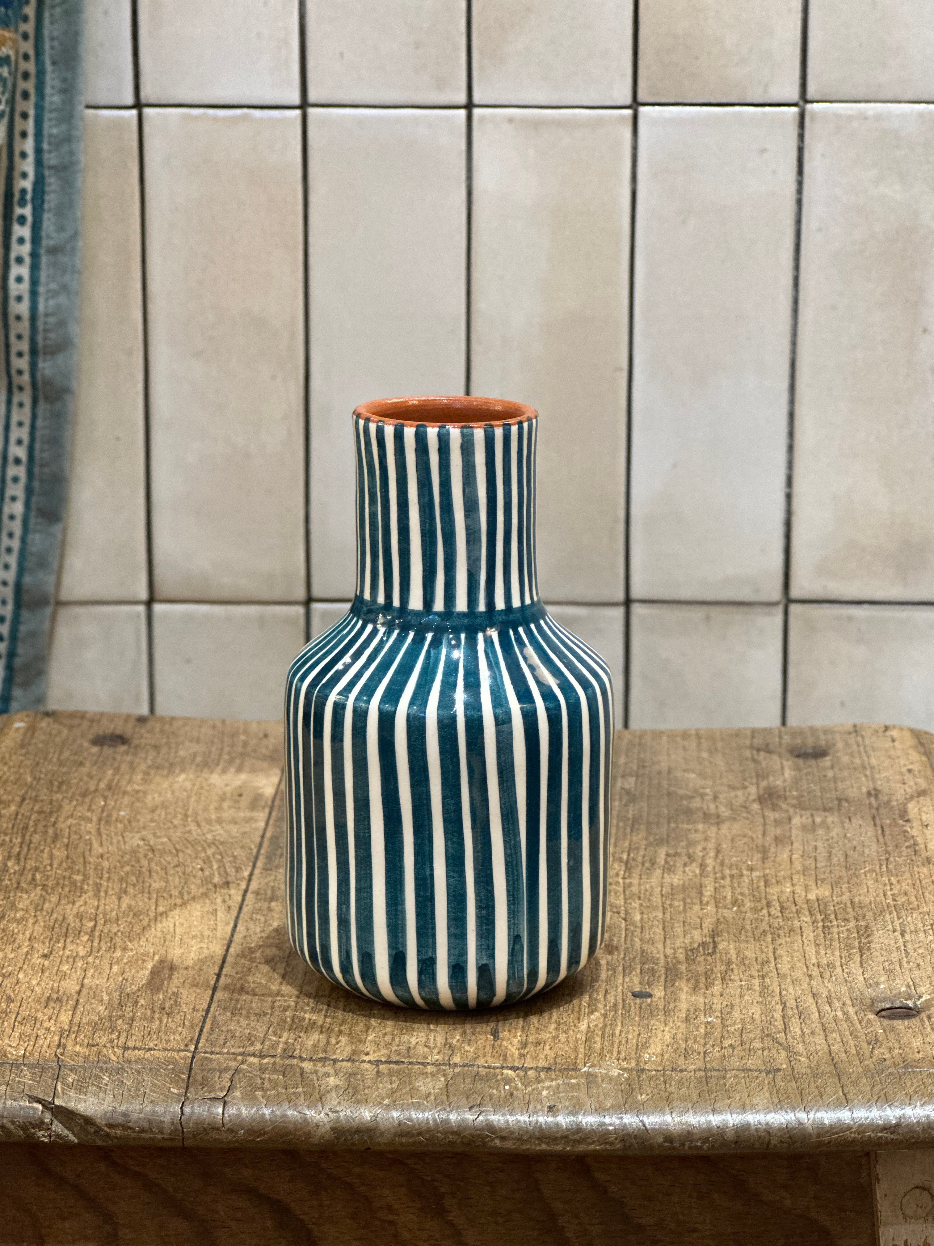 Vase carafe bleu S