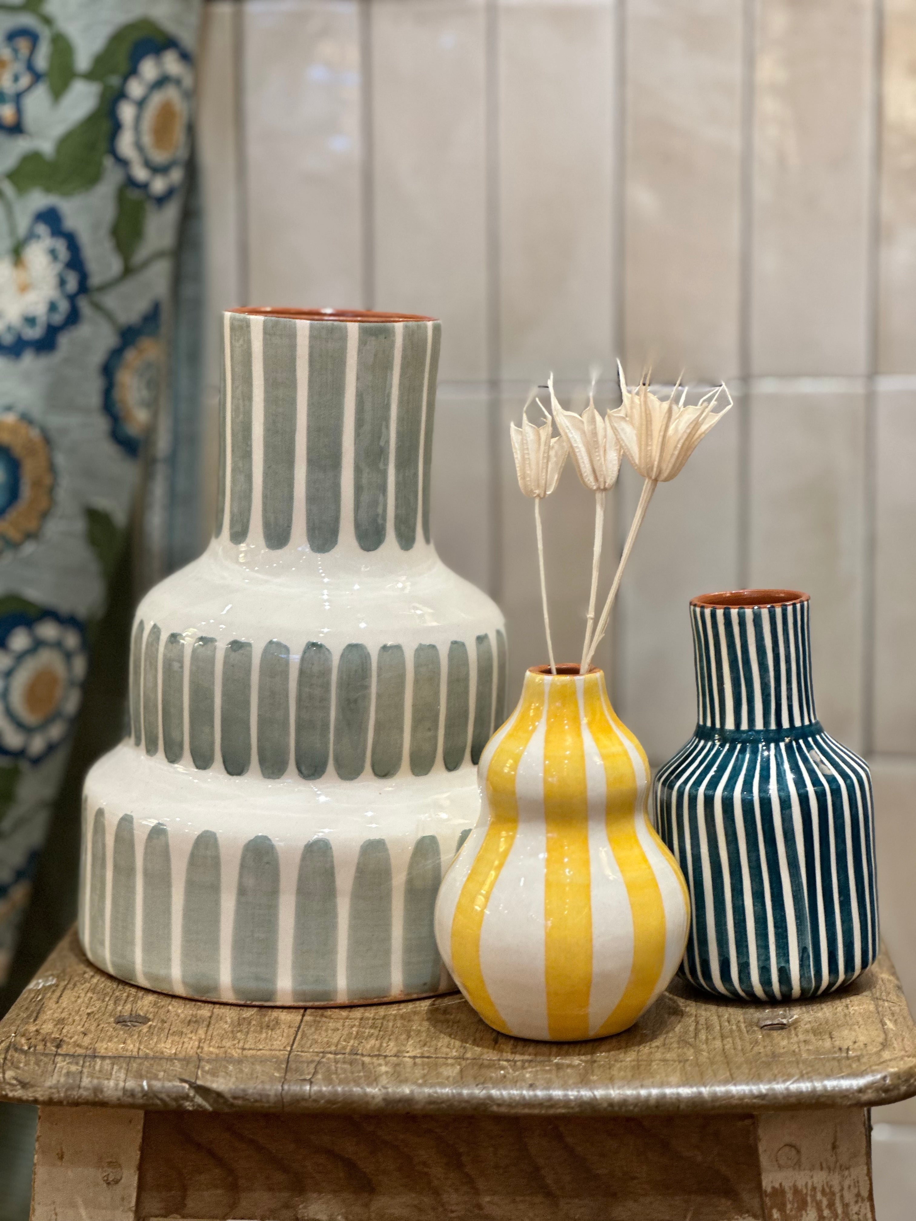 Vase carafe bleu S
