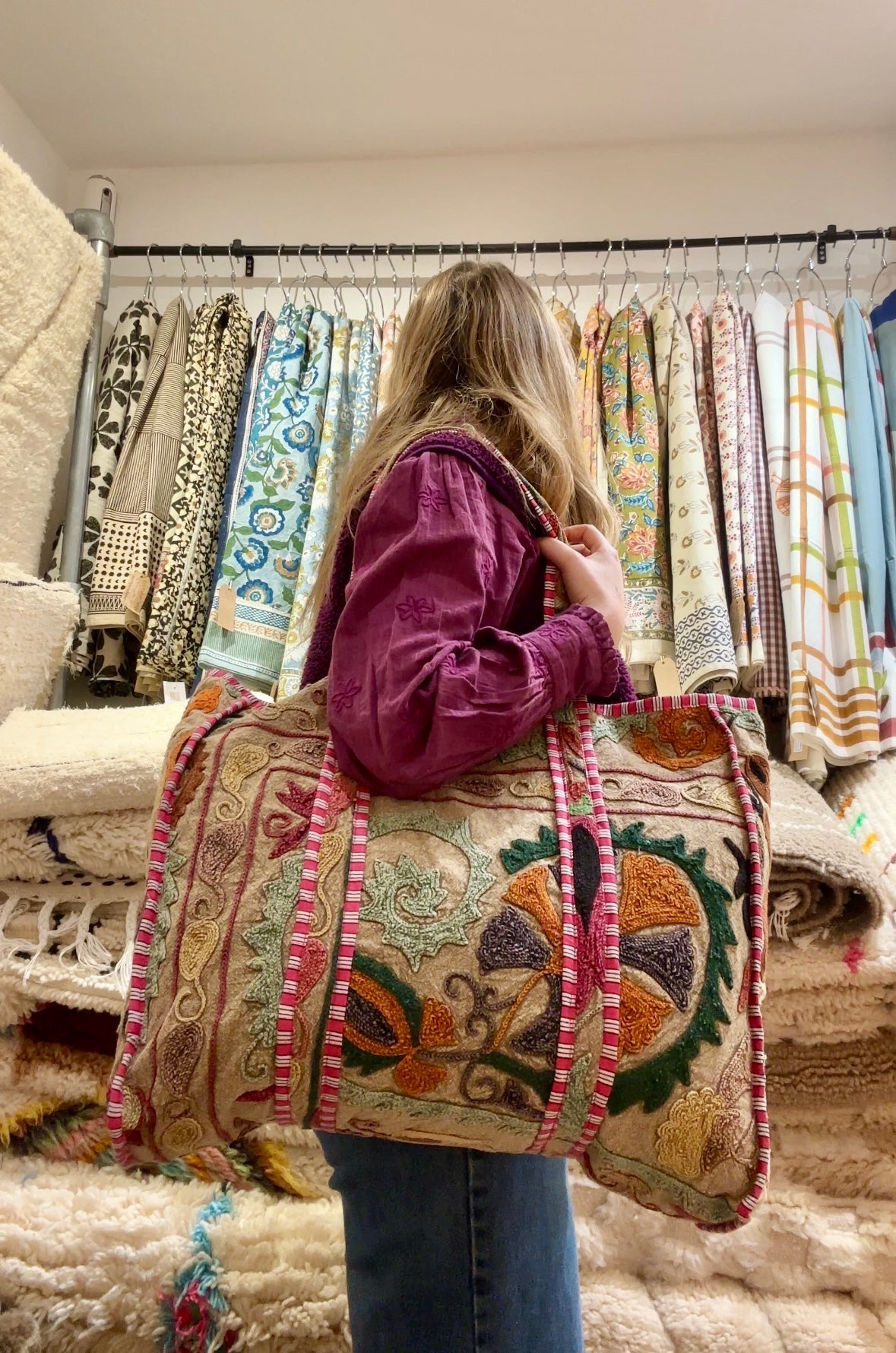 Sac Suzani turquoise