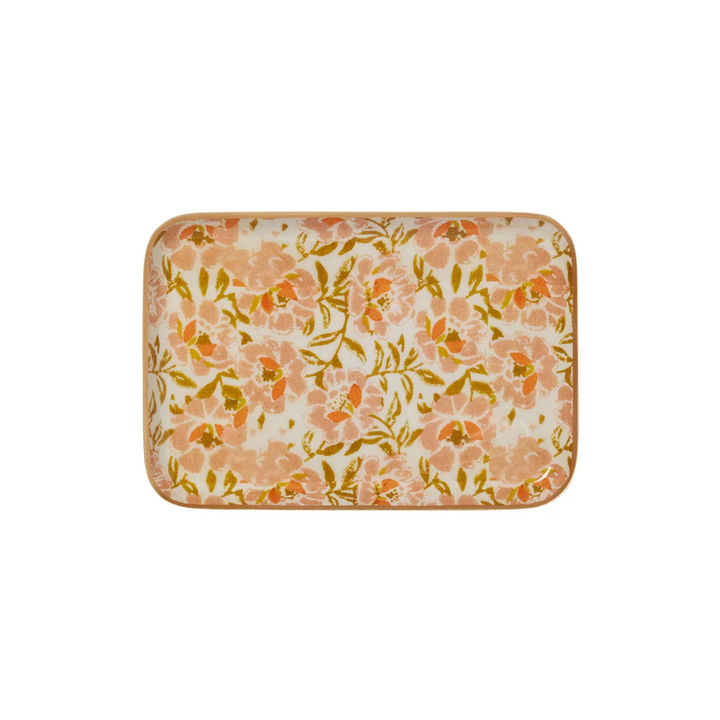 Plateau fleurs blanc et rose M