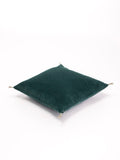Coussin velours bleu canard