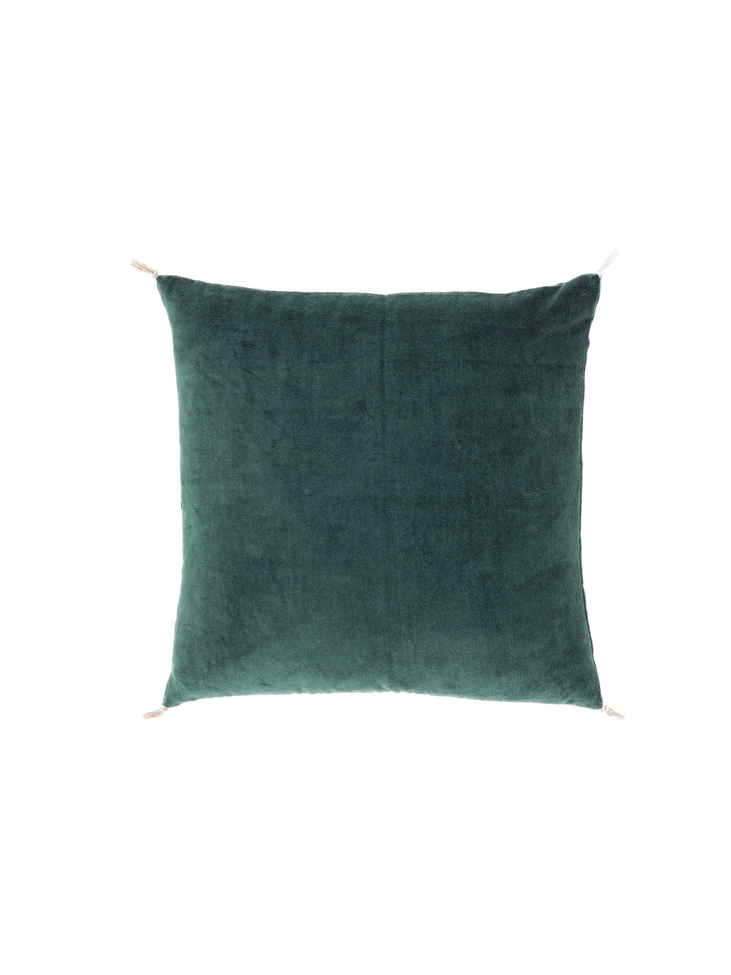 Coussin velours bleu canard