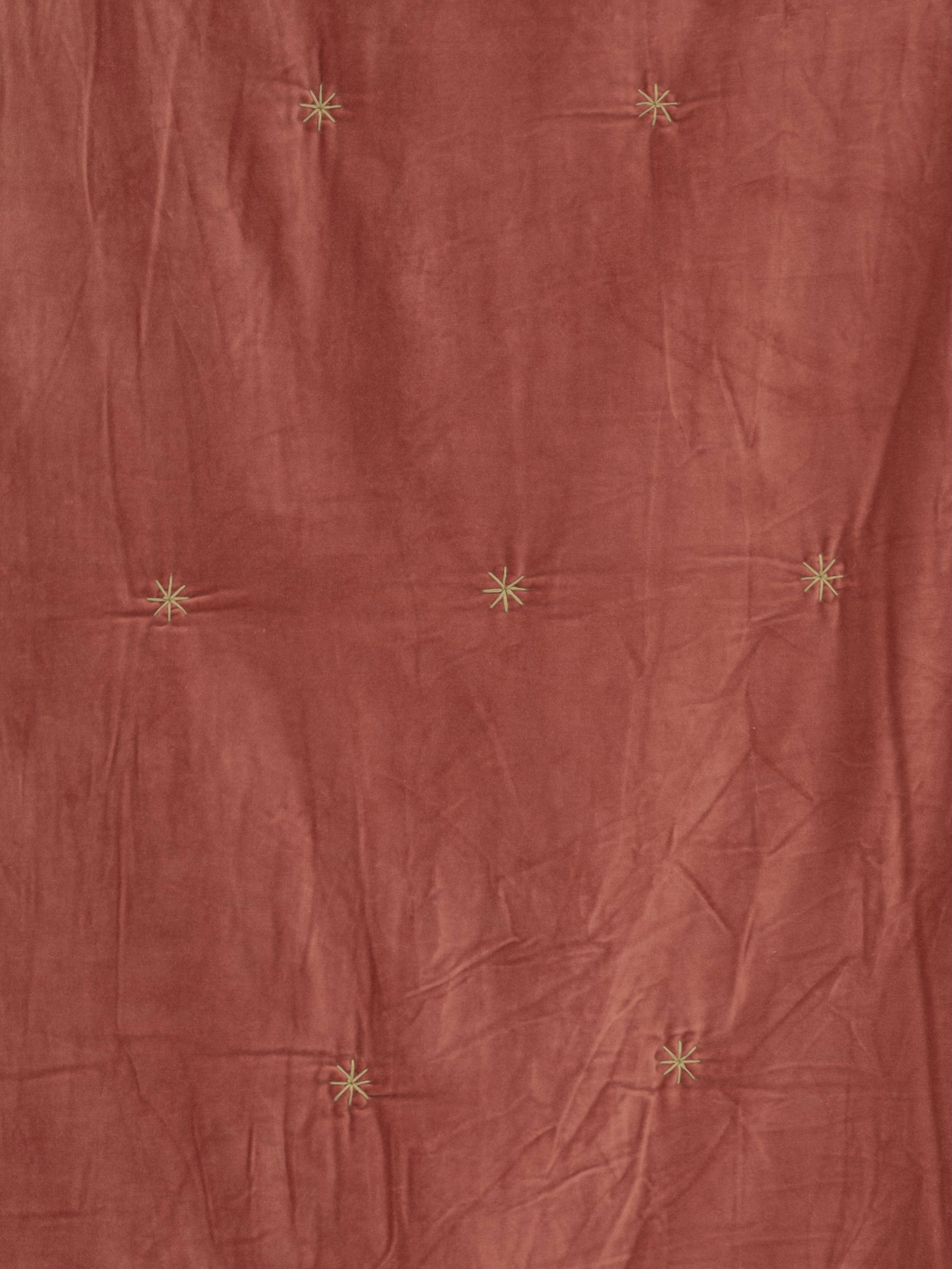 Edredon velours terracotta