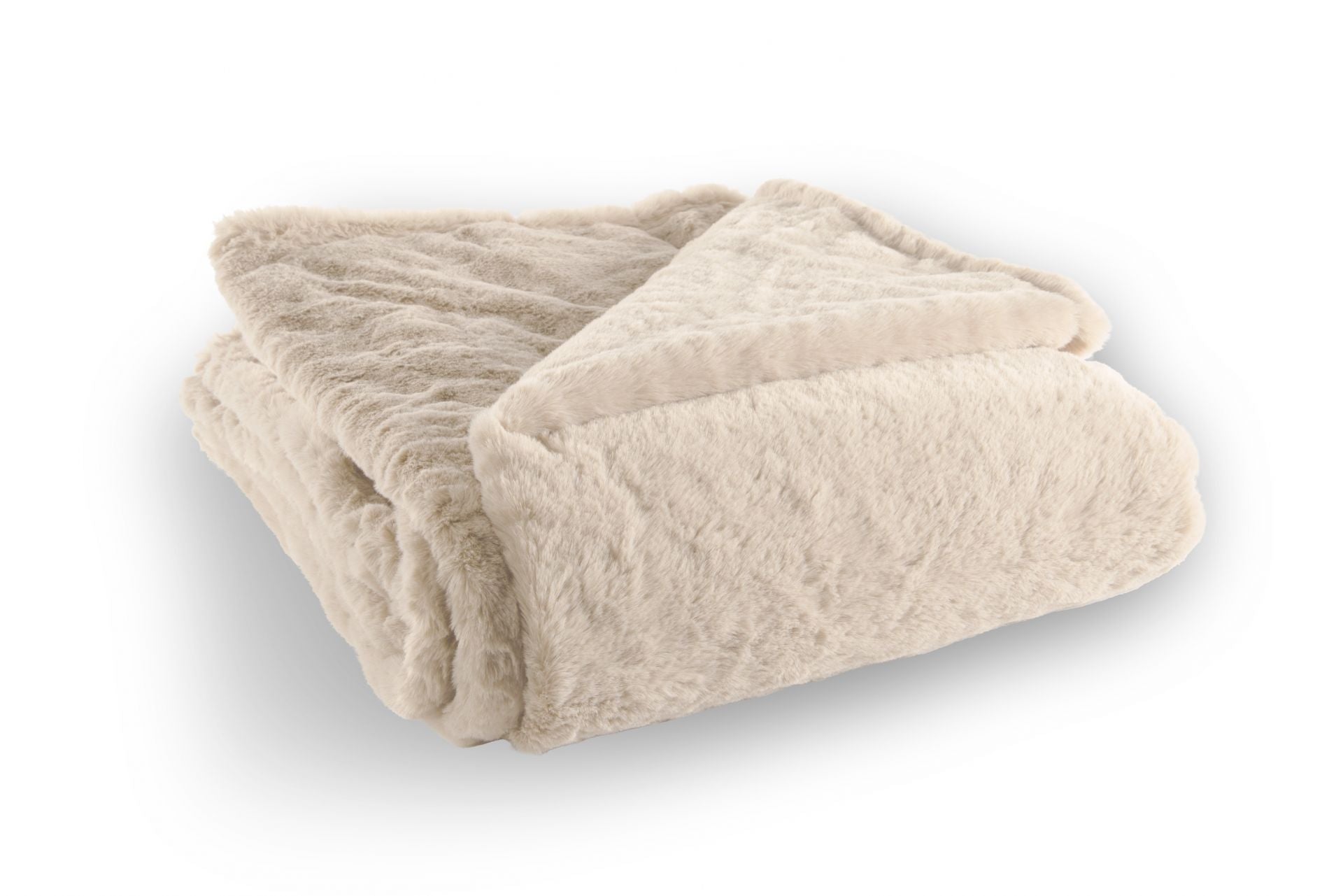 Plaid XL fausse fourrure beige