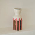 Vase totem gris et rose