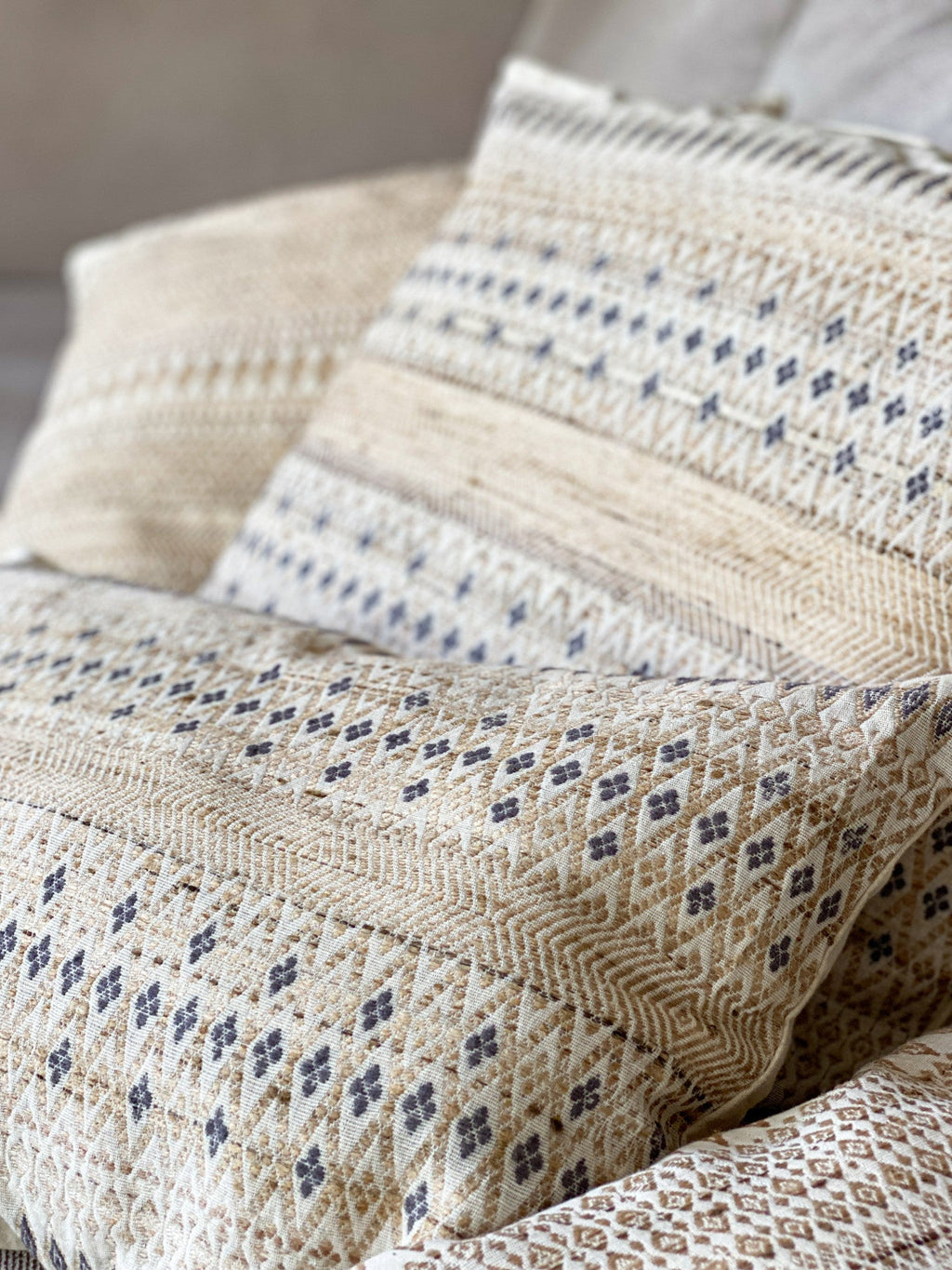 Coussin coton et soie