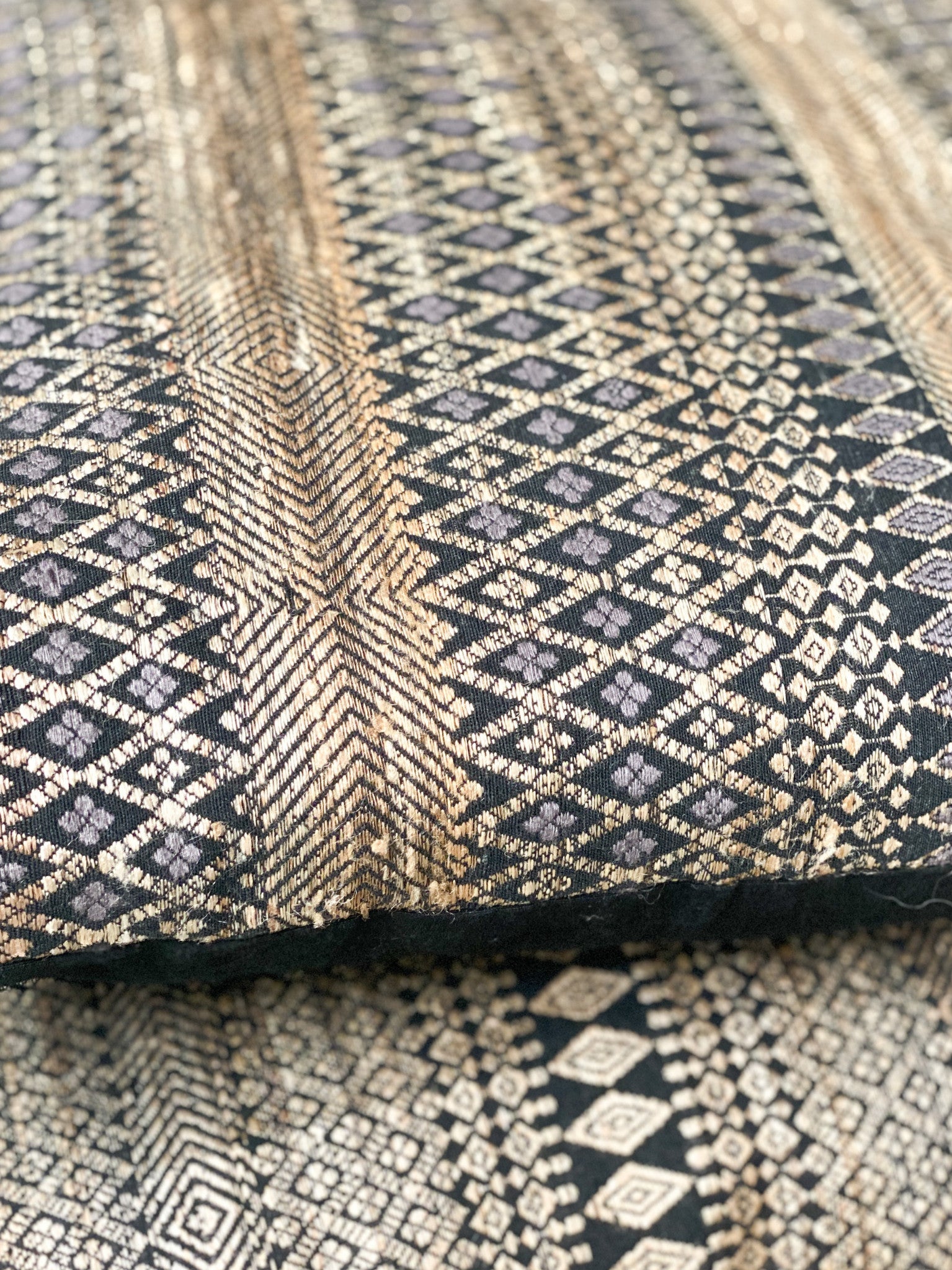 Coussin coton et soie