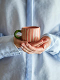 Tasse à rayure rose