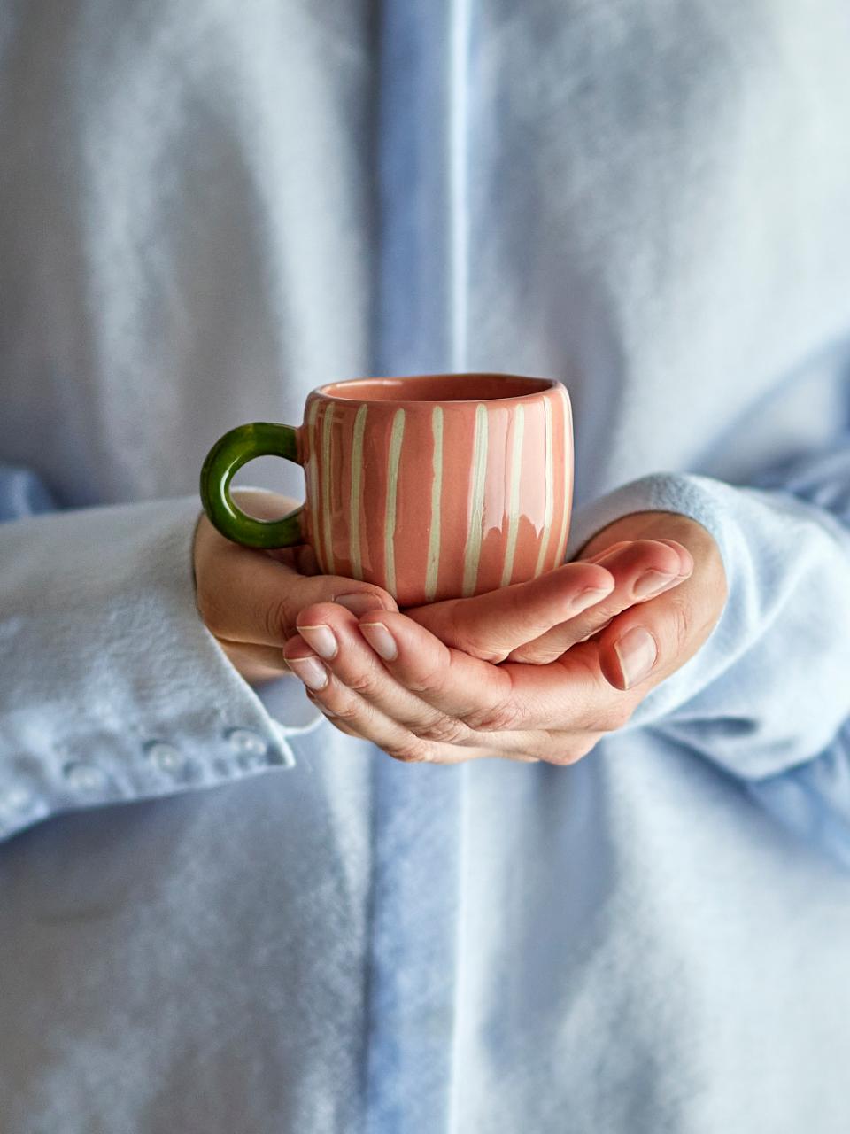 Tasse à rayure rose