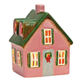 Maison photophore rose et verte