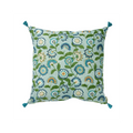 Coussin fleuri bleu