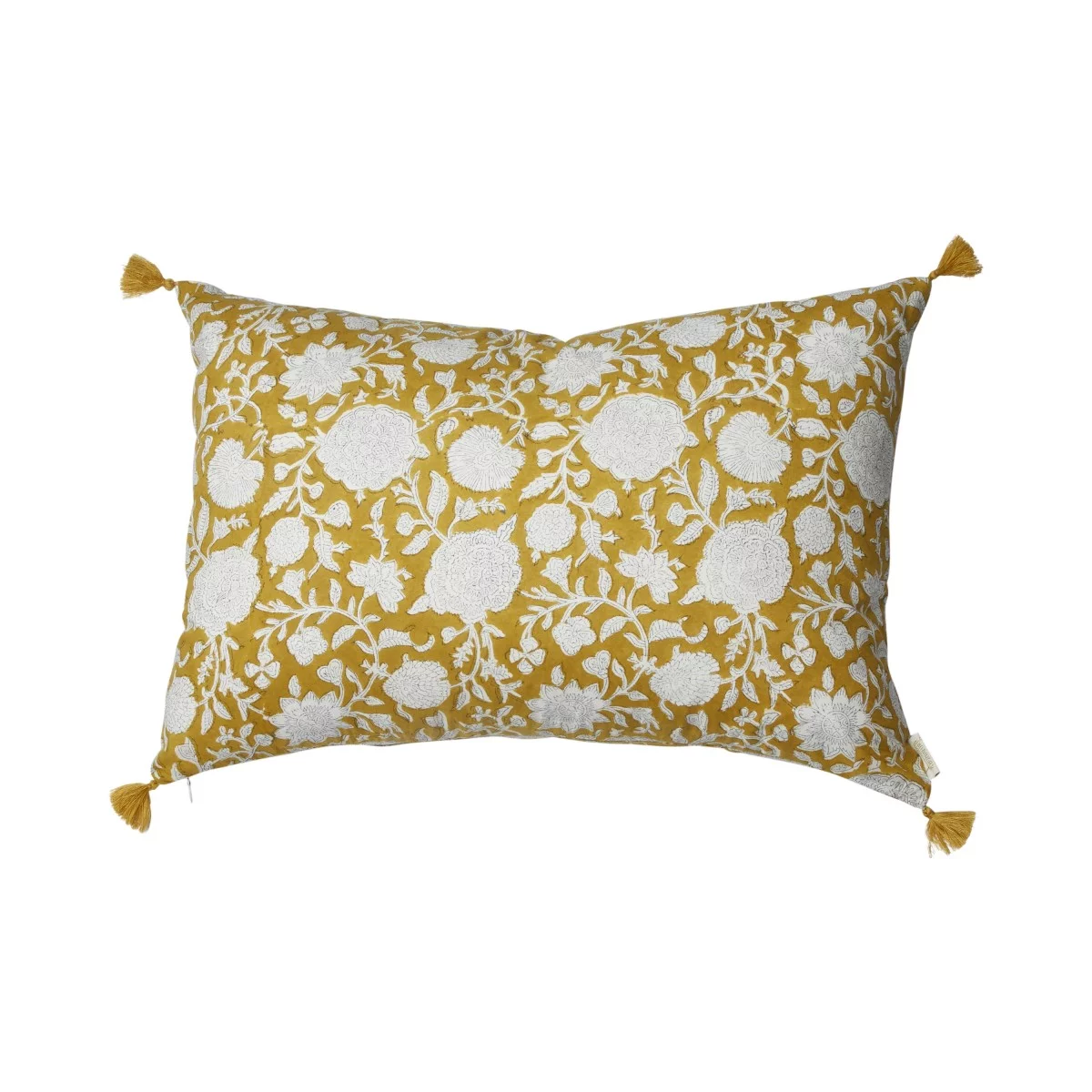 Coussin à fleurs safran