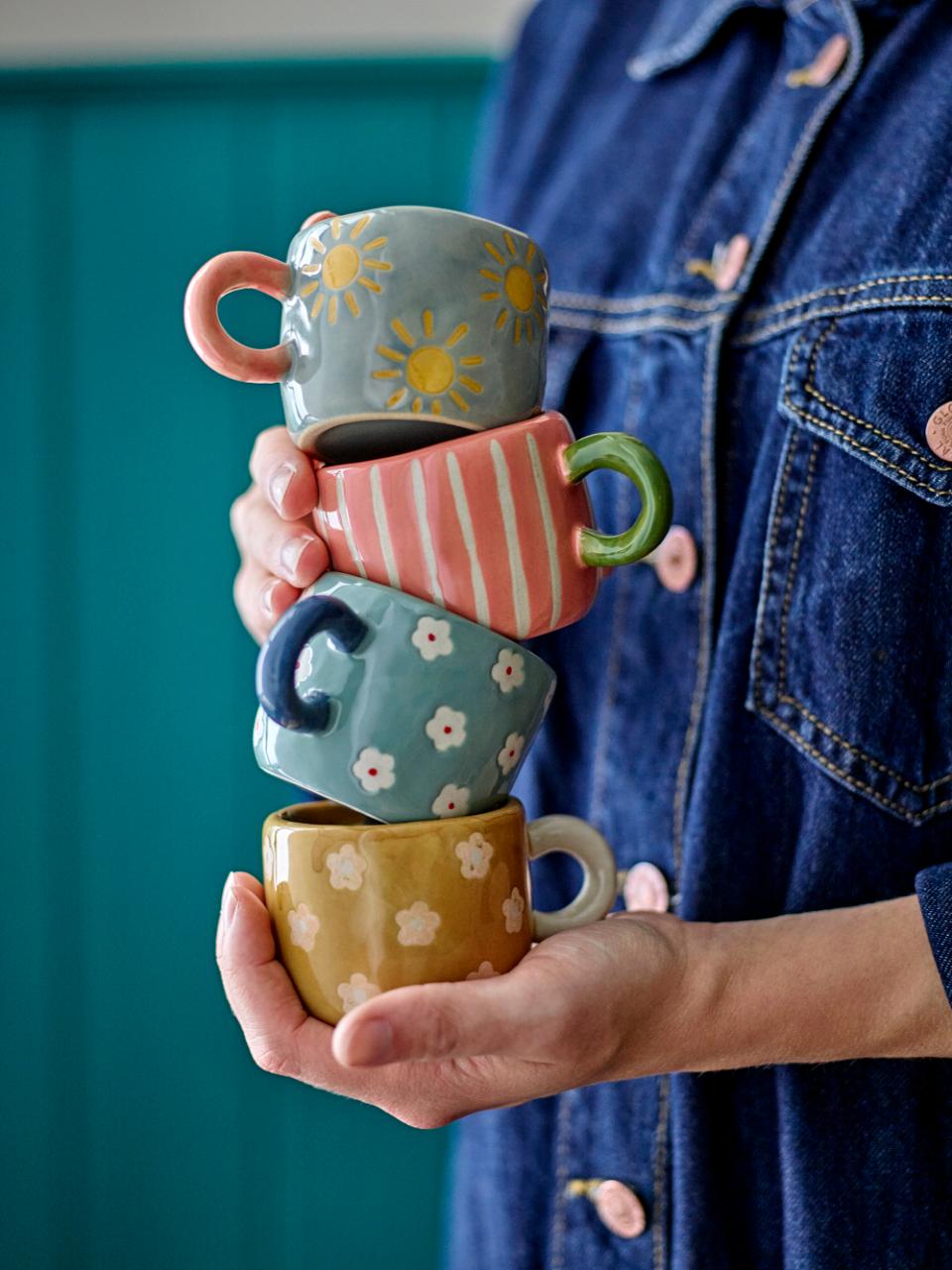 Tasse à fleurs bleu