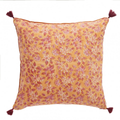 Coussin à fleurs safran