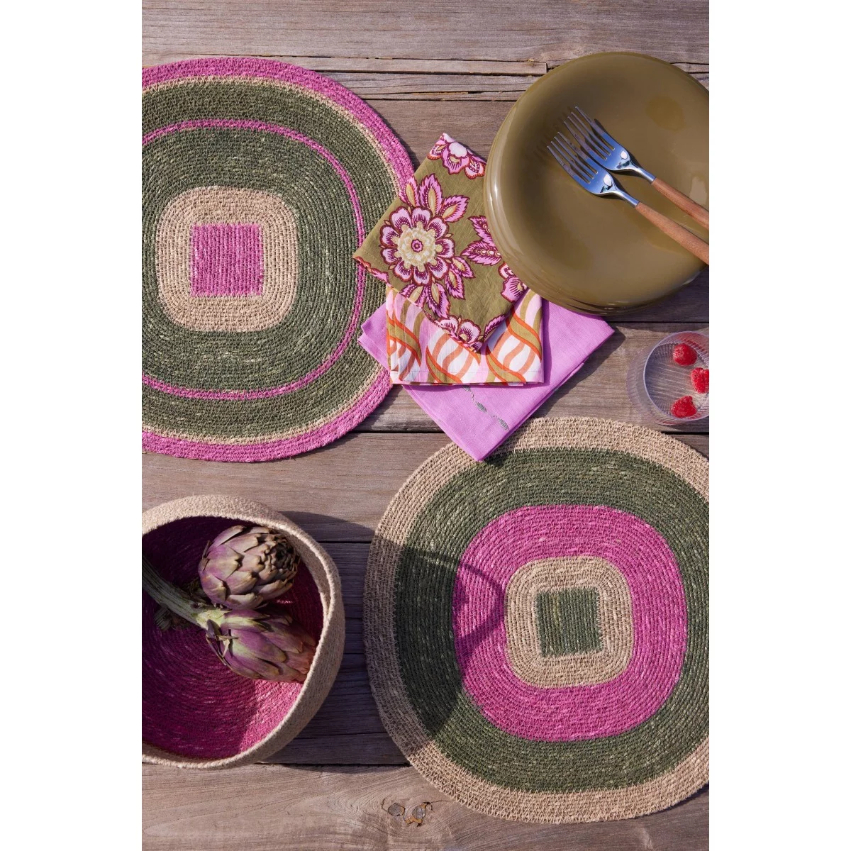 Set de Table kaki rose