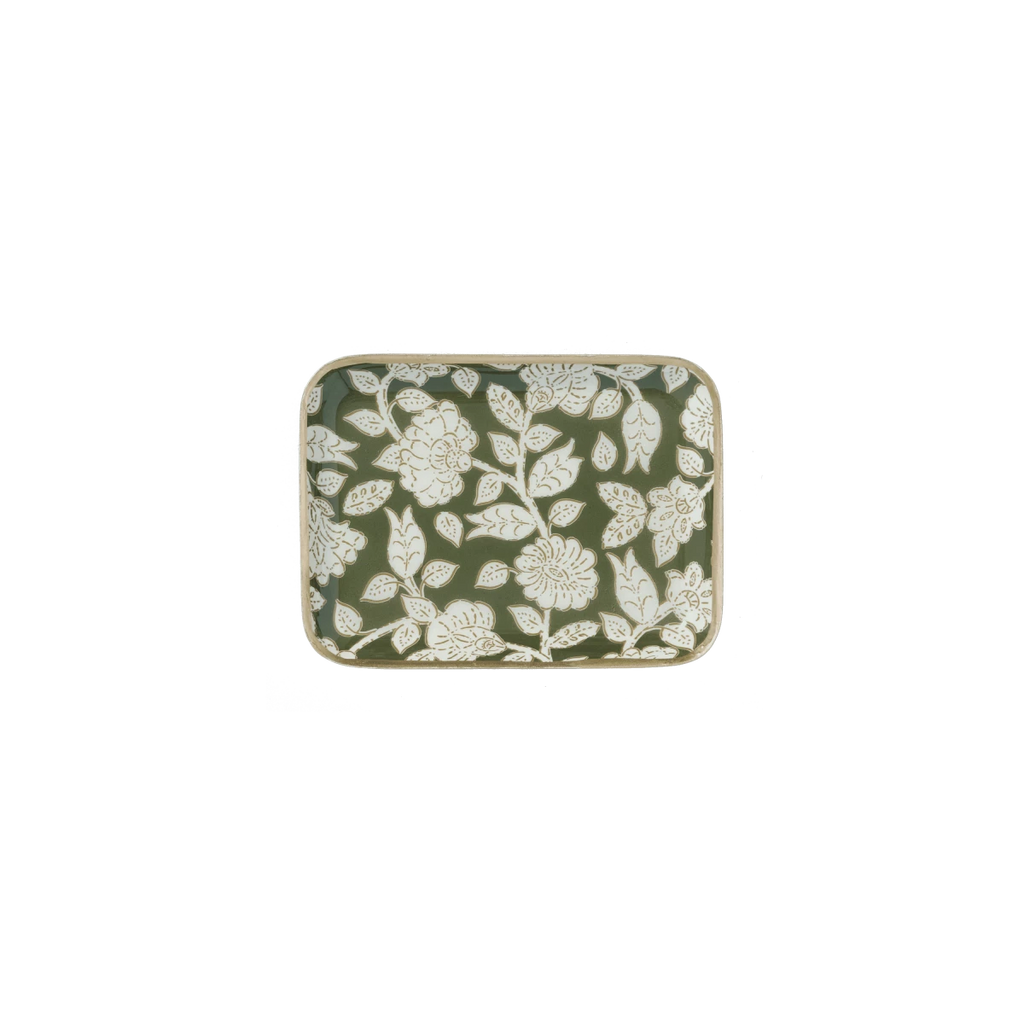 Plateau fleurs vert