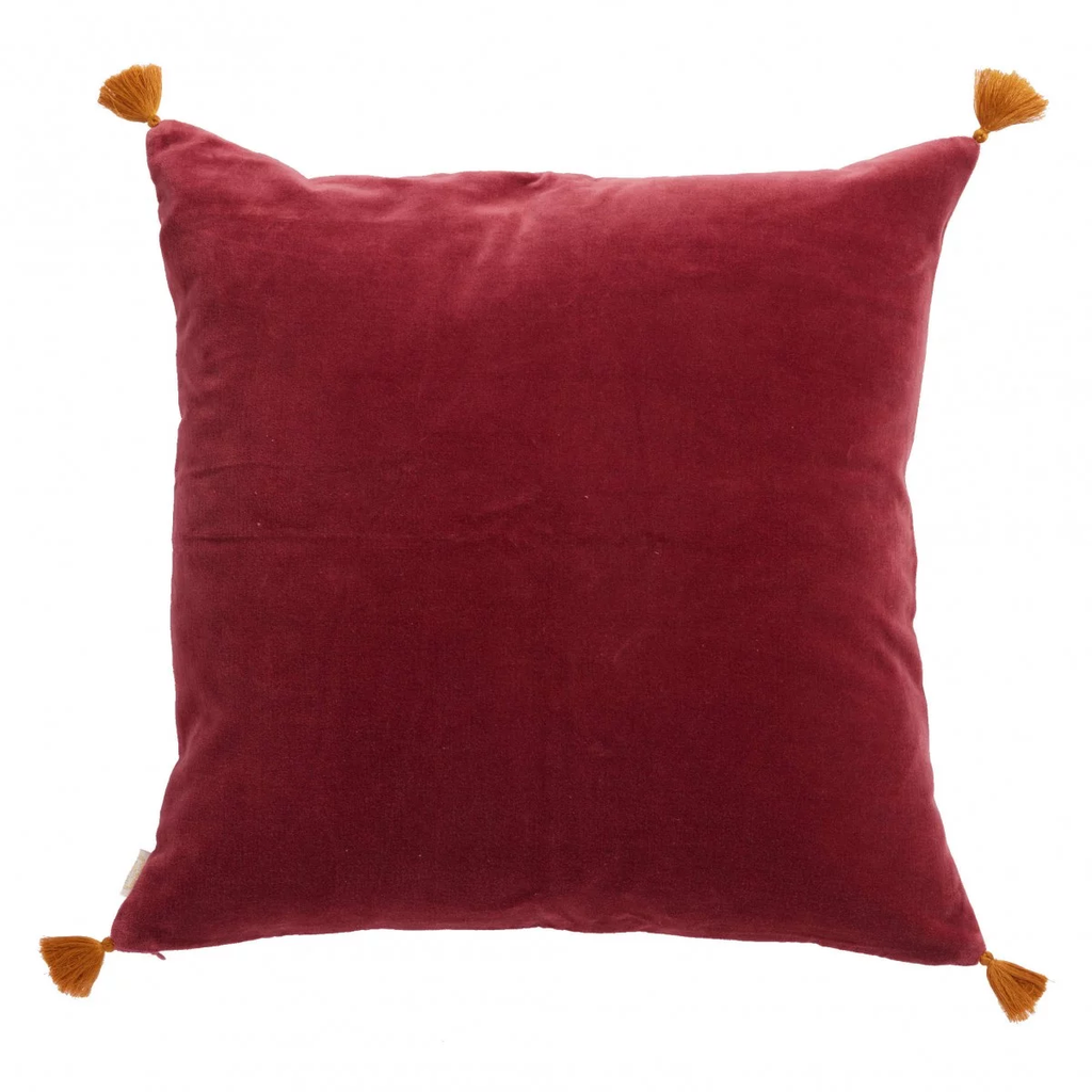 Coussin à fleurs violine