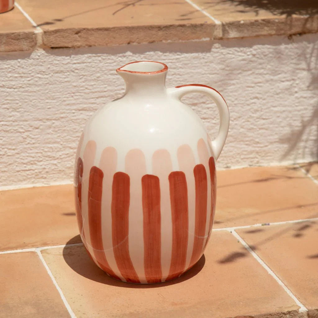 Pichet rayure terracotta
