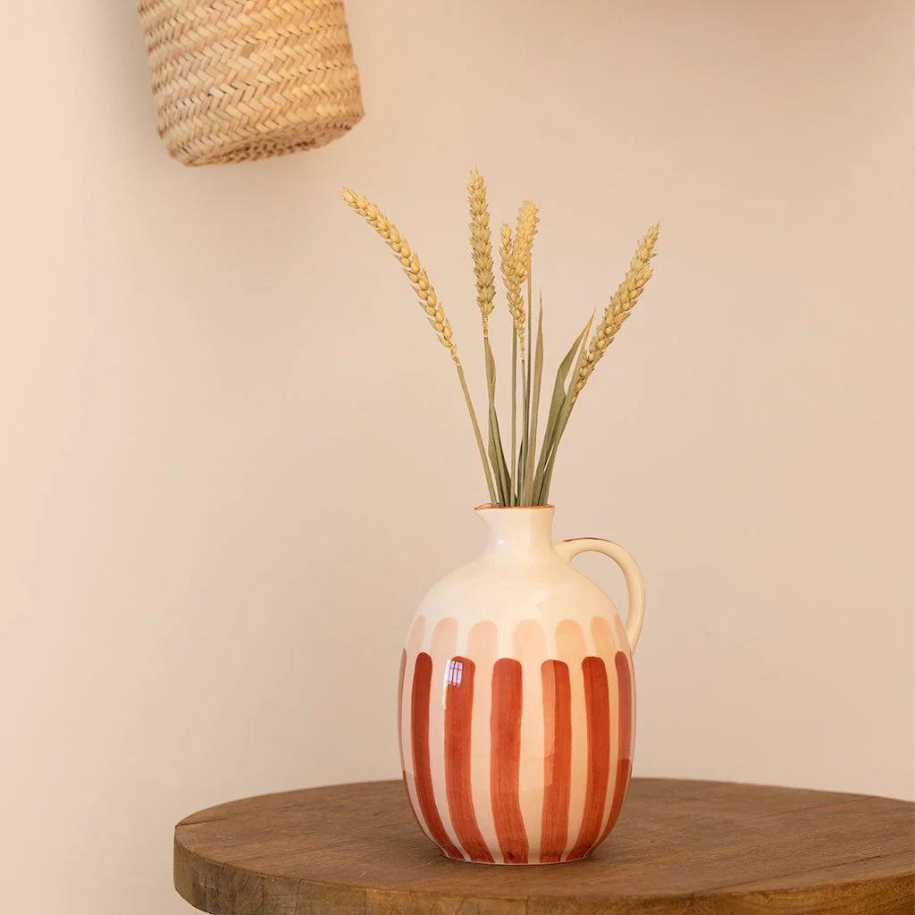 Pichet rayure terracotta