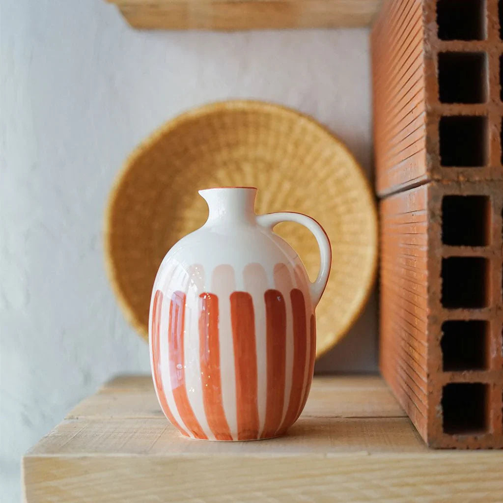 Pichet rayure terracotta